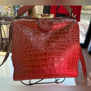 Patricia Nash Nela Crossbody Satchel – Tooled Croc Embossed Leather